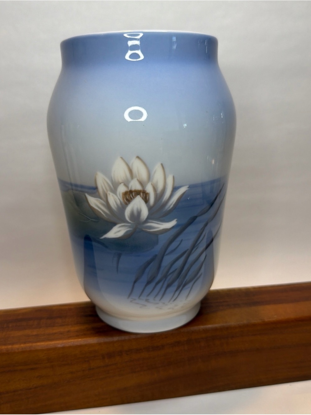 Royal Copenhagen Vase No. 2669/108 with Water Lily Motif Excellent Condition